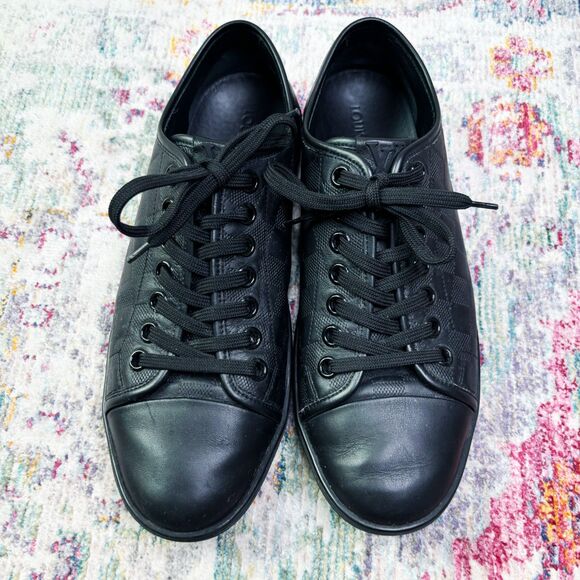 Louis Vuitton Black Leather Low Top - Picture 9 of 11